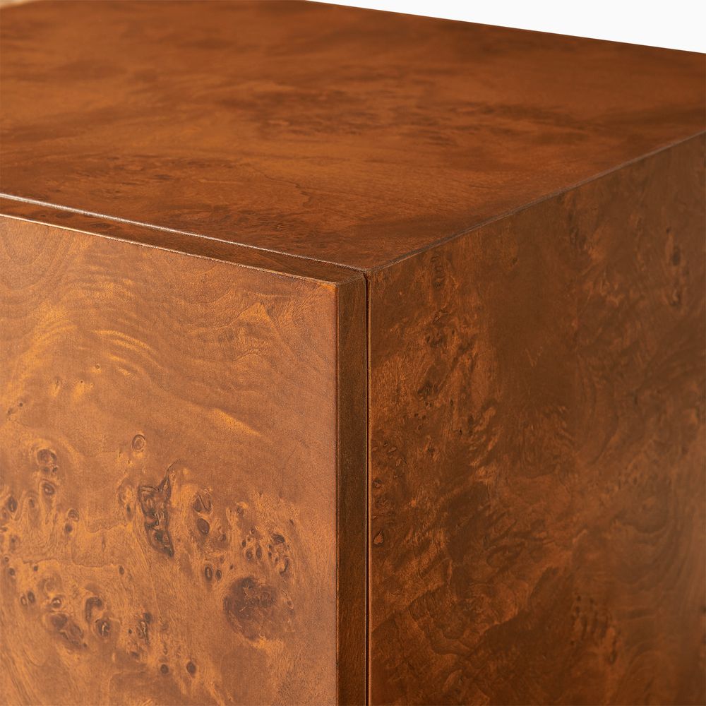 Hernest Bodil 14" Burl Side Table Warm Brown