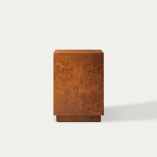Hernest Bodil 14" Burl Side Table with Hidden Storage Warm Brown