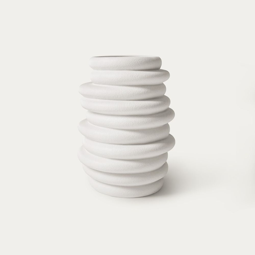 Hernest Bris Ceramic Vase 13.7"H Warm White