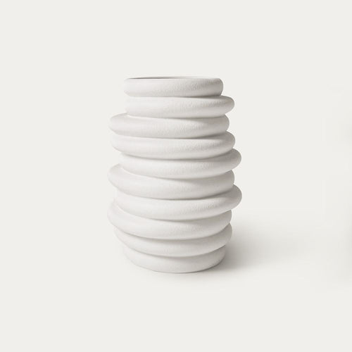 Hernest Bris Ceramic Vase 13.7"H Warm White