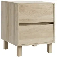 Costway Modern Wooden End Table with 2 Drawers Natural